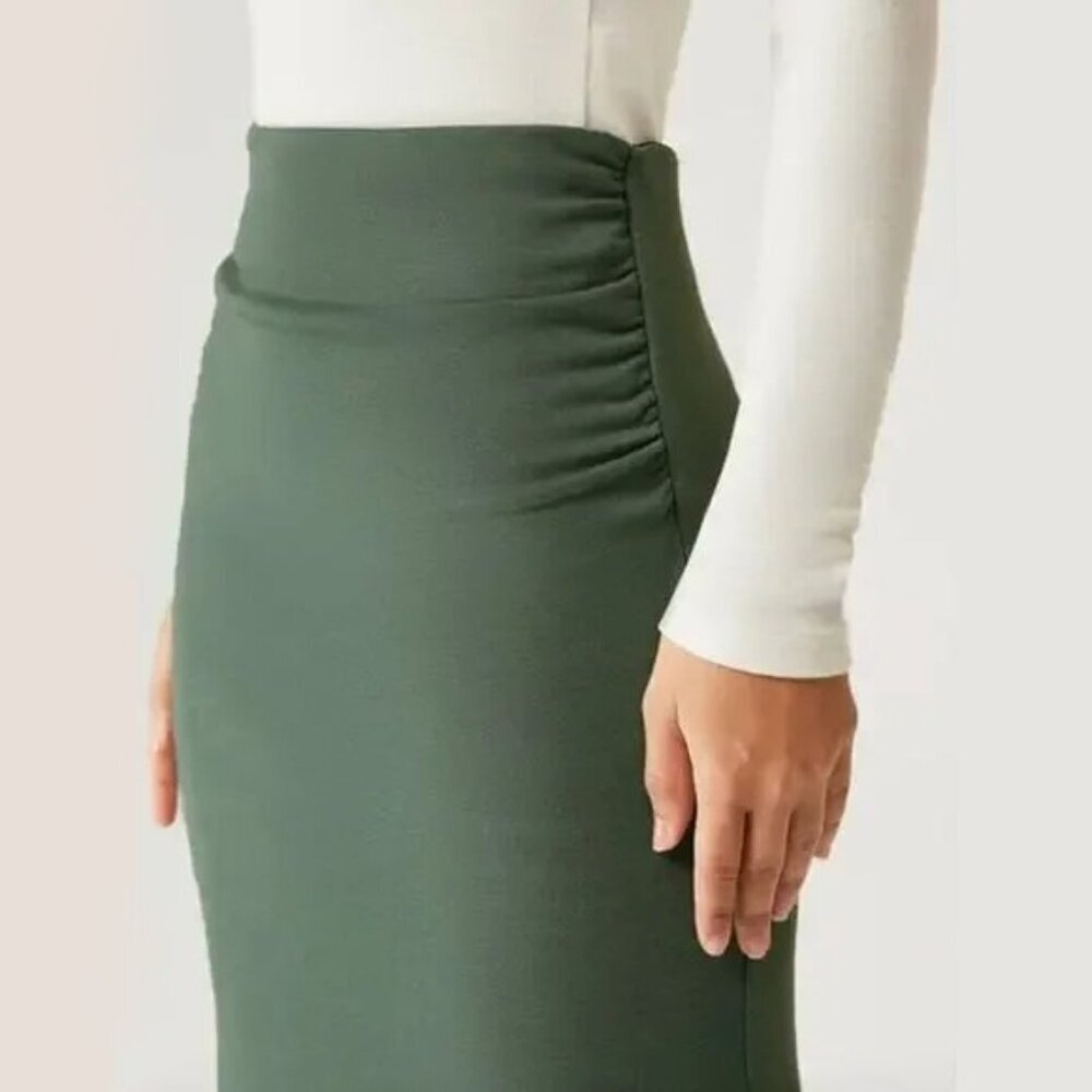 NWT OGL MaxWarm Mermaid Maxi Skirt Moss Green Soft Small #1913 - Picture 2 of 13